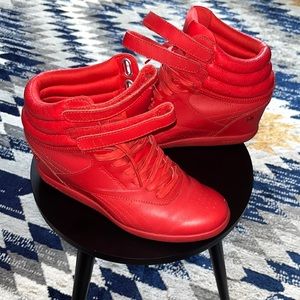 Reebok Freestyle Hi, Wedge Sneakers, women’s size 8.5